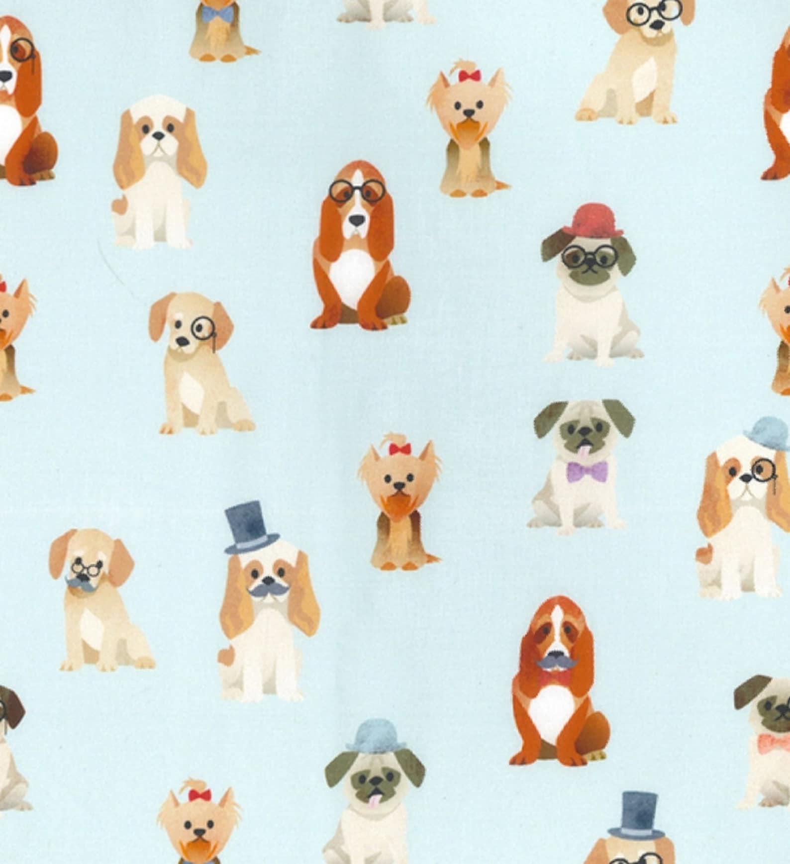 Dog cotton fabric pet fabric blue cotton craft and Etsy