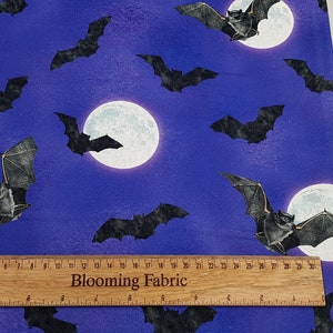 Bat fabric, Midnight fabric, Halloween fabric, craft and clothing, Premium quality cotton quilting fabric Yard/ Meter