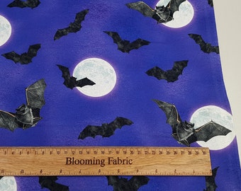 Fledermausstoff, Mitternachtsstoff, Halloweenstoff, Bastel- und Bekleidungsstoff, Premiumqualität Baumwoll quilting Stoff Meter/ Meter