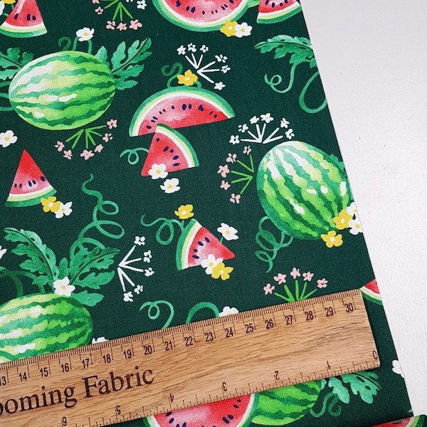 Watermelon cotton fabric, 100% cotton print, craft and clothing, fruit fabric, quilting fabric Yard/meter, wide 43"