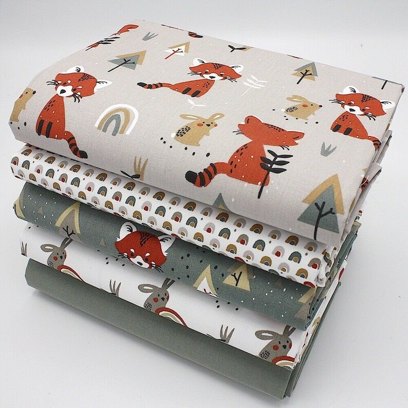 YardMeter Cotton knit fabric Rabbit on White Cotton jersey fabric animal print stretch fabric Cotton Jersey