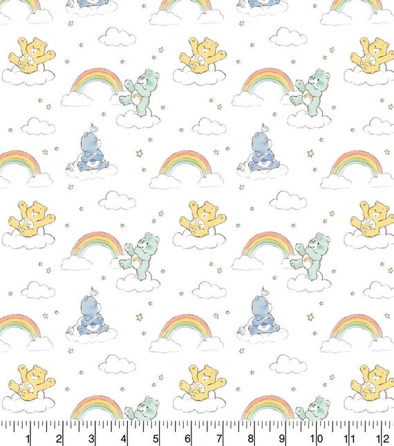 100% Cotton Fabric - Rainbows & Clouds - 43' 100% Cotton Fabric - Rainbows & Clouds - 43'