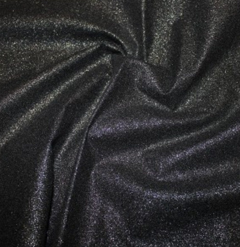Black Silver Glitter Fabric Sparkle Crystal Cotton Fabric Etsy UK
