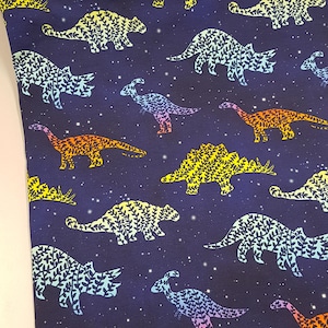Dinosaur fabric, French Terry, cotton knit loop back by the Yard/Meter, 58&quot; wide