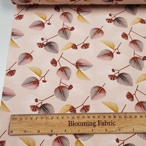 Cotton Jersey organic, Leaves old pink jersey, Cotton knit fabric 55&quot; wide