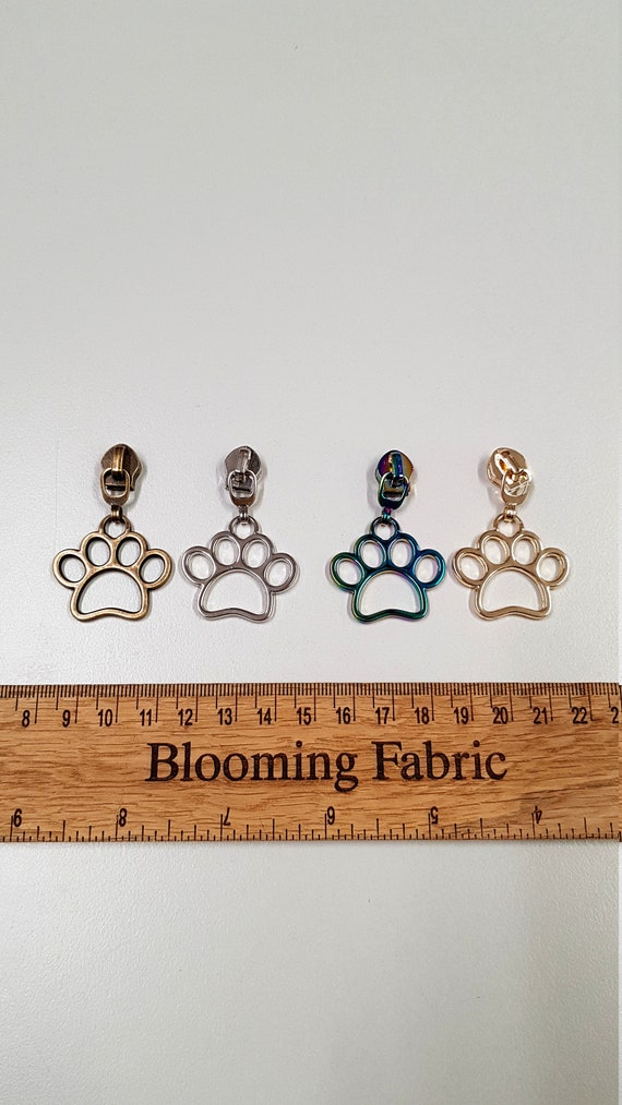 Four #5 Paw Print Zipper Pulls Rose Gold Four #5 Paw Print Zipper Pulls Rose Gold