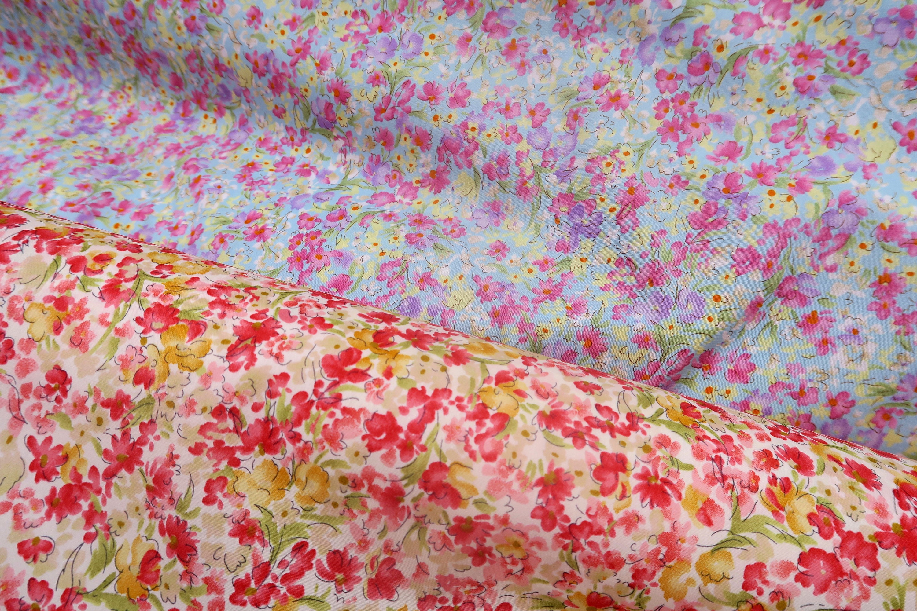 Pink Floral Fabric Small Flower Print Cotton 100% Cotton - Etsy UK