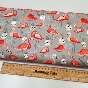 Flamingo fabric, pineapple fabric, Retrofabric cotton 100% cotton woven, craft and clothing, quilting fabric Yard/Meter