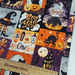 Trick or treat fabric Cat fabric, Halloween fabric, craft and clothing, cotton quilting fabric Yard/Meter