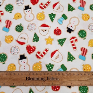 Christmas Cookies fabric, 100% cotton fabric quilting fabric, Yard/Meter wide 43&quot;