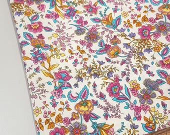 Floral Cotton Fabric, Colorful Small Flower Print, Quilting Fabric