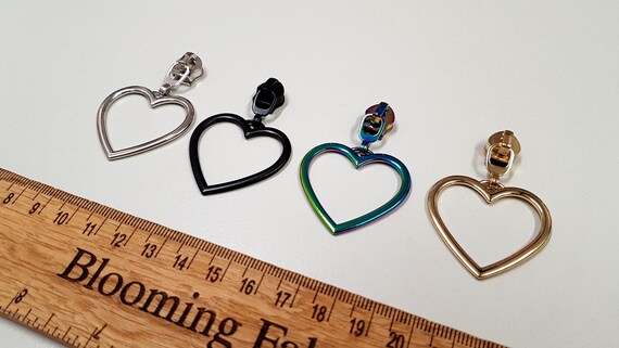 Zipper Pull Large Heart Nylon Bag Making Hardware Size 5 Zip Etsy Finland
