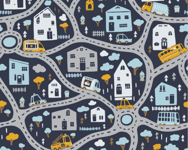 Road Map Cotton Jersey YardMeter Cotton Jersey Cotton knit fabric T shirt fabric