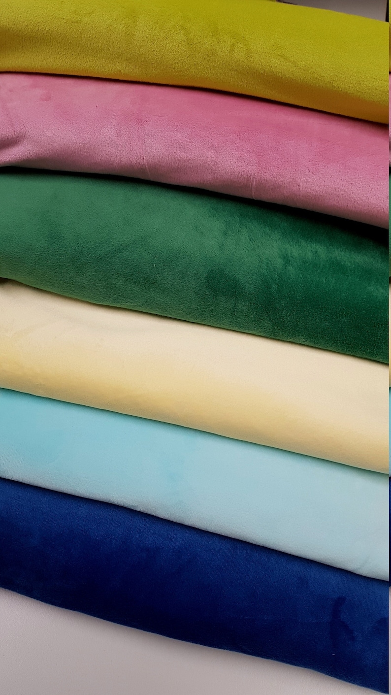 Plyschtyg, Mjukt tyg, Filttyg, Leksakstyg, Slät mjuk fleece Enfärgat tyg Meter/Yard bild 1