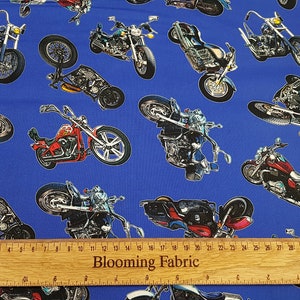 Motorbike fabric, Motorcycles fabric, Bike fabric, 100% woven cotton  Last 27&quot; x 43&quot;