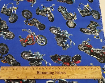 Motorbike fabric, Motorcycles fabric, Bike fabric, 100% woven cotton  Last 27" x 43"