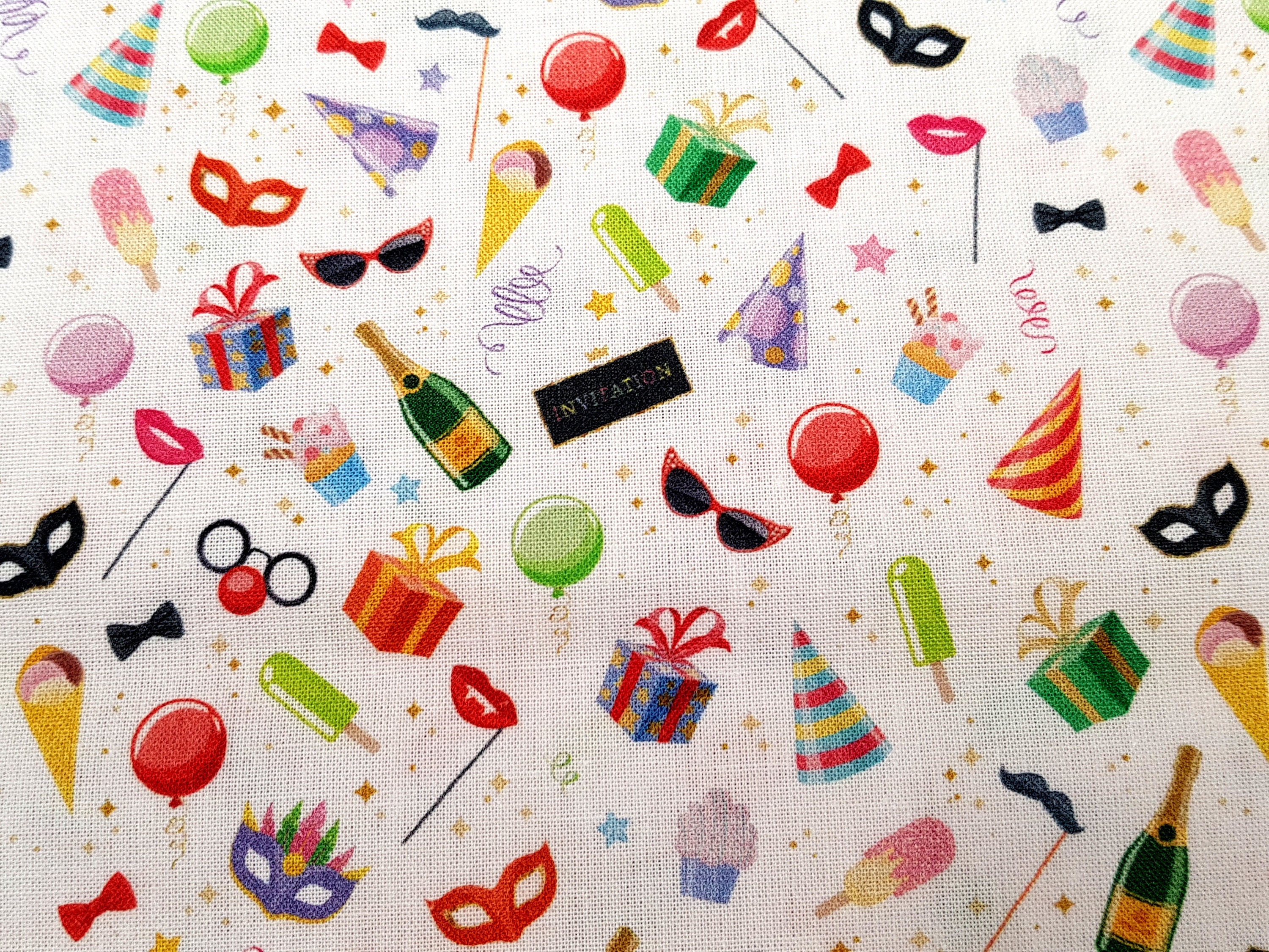 Celebration Fabric Party Fabric Desserts Cotton Fabric Etsy UK