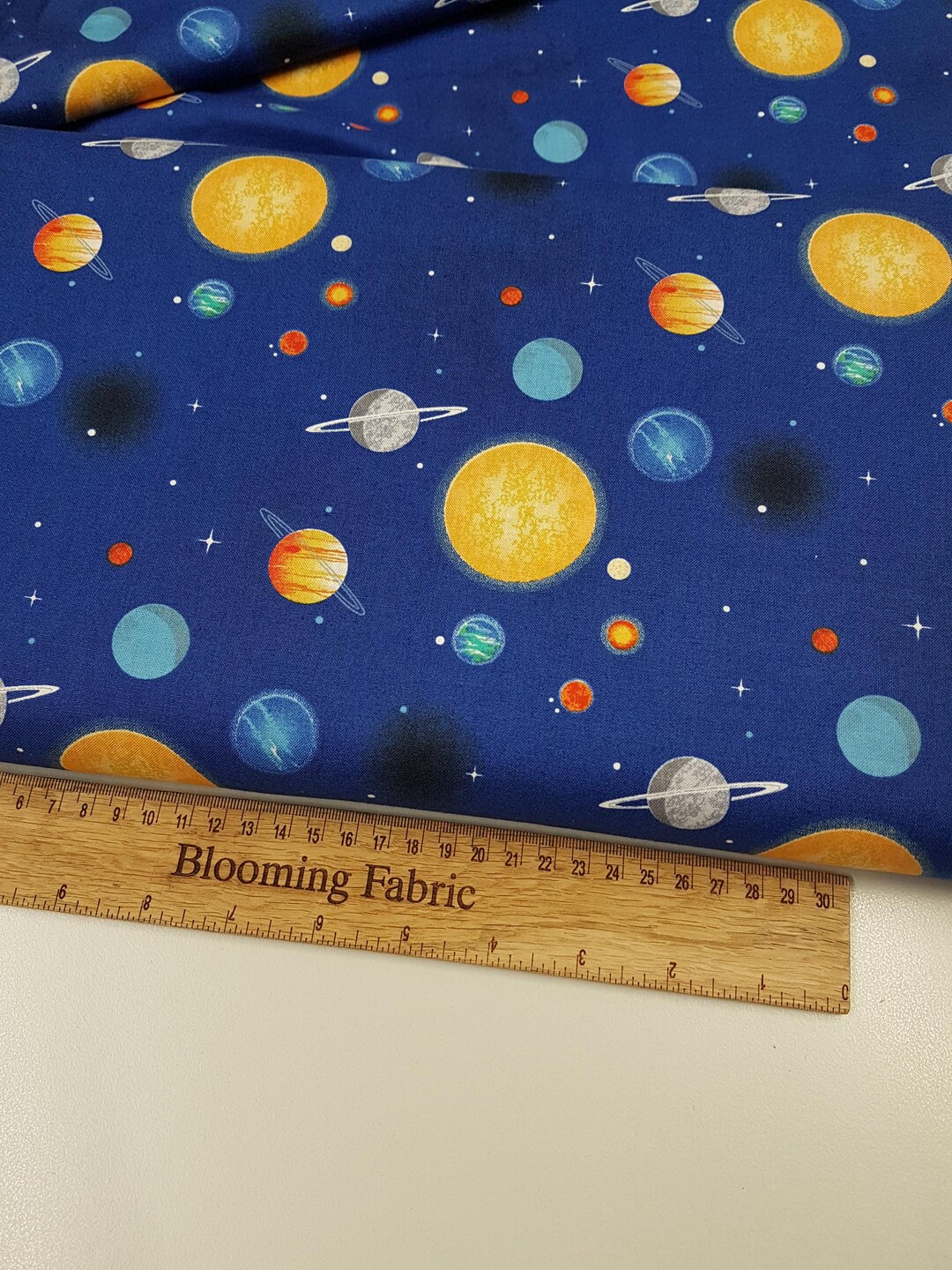 Space Fabric, Planets Blue Fabric, Out of This World With Nasa, Riley ...