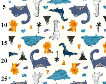 Jurassic Dinosaurs Cotton Fabric, Quilting and Crafts, 43" Wide