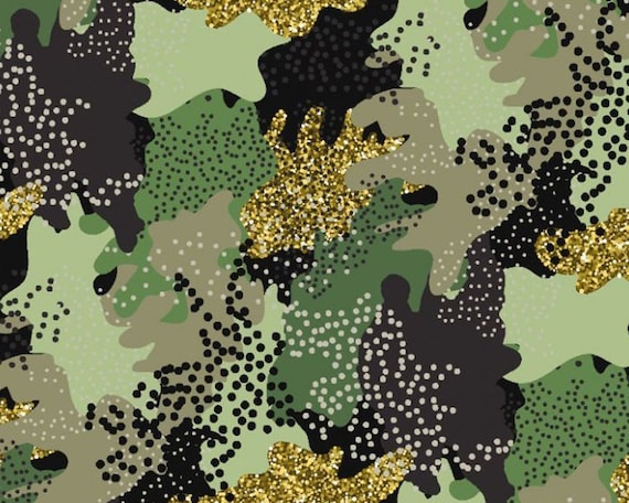 Camouflage fabric, Jungle fabric, glitter look cotton fabric, Army fabric, craft and clothing, quilting Yard/Meter 58" wide