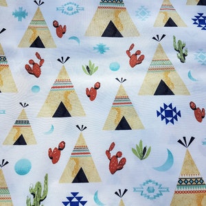 Teepee fabric cotton 100% cotton print, craft and clothing, quilting fabric Yard/meter