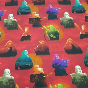 Star Wars fabric, 100% cotton, craft and clothing bedding, quilting fabric wide 59" Sold by yard