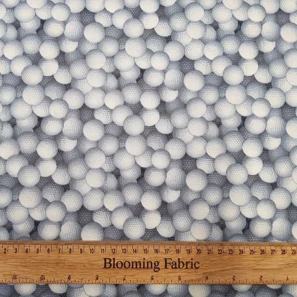 Golf Fabric, Golf Balls Fabric, Sport fabric, 100% Cotton poplin fabric, craft, clothing, quilting fabric Yard/ Meter