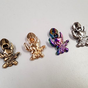Puxador de zíper Amigo tocando violão bolsa de nylon para fazer hardware vai caber Tamanho 5 zíper de nylon, arco-íris, prata, bronze, dourado