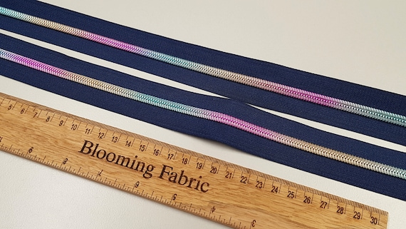 Zipper Tape Navy With Rainbow Coil Teeth 5 Zip By The Yard Etsy Norway