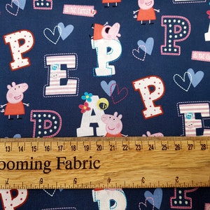 Peppa pig fabric, Cute Piggies fabric, Pig fabric, Nursery fabric cotton 100% cotton print, craft and quilting fabric 36&quot; x 58&quot; wide