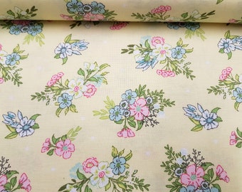 Floral fabric, Flower print, 100% cotton print, craft and clothing, quilting fabric meter/ yard. wide 43"