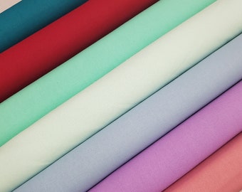 Effen kleuren stof, Effen kleurenspectrum, Crafty katoen, Kwaliteit katoenen stof 100% katoen, ambacht en kleding, quiltstof Meter / Yard