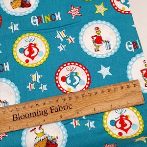 Grinch Christmas Snowflakes, How The Grinch Stole Christmas 100% Cotton Yard/Meter 43&quot; wide