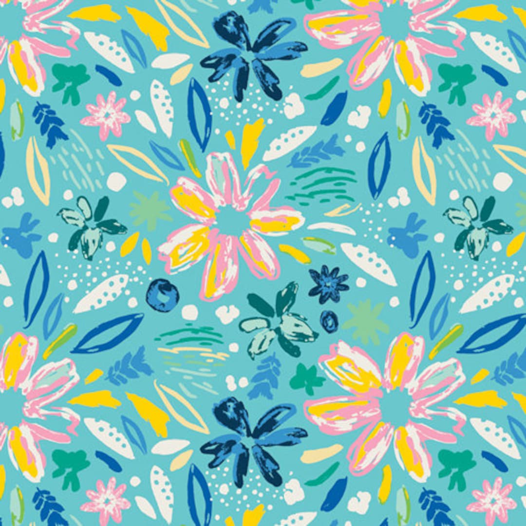Floral Fabric Tropical Flower Fabric 100% Cotton Print Craft - Etsy UK