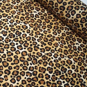 Animal print fabric cotton poplin, Leopard print 100% cotton print, craft and clothing, quilting fabric Yard/Meter, wide 43"