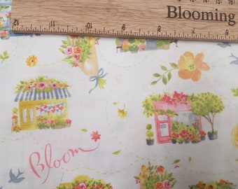 Flower fabric, Blooming fabric shop flower fabric, floral fabric print craft and clothing, quilting fabric yard/meter