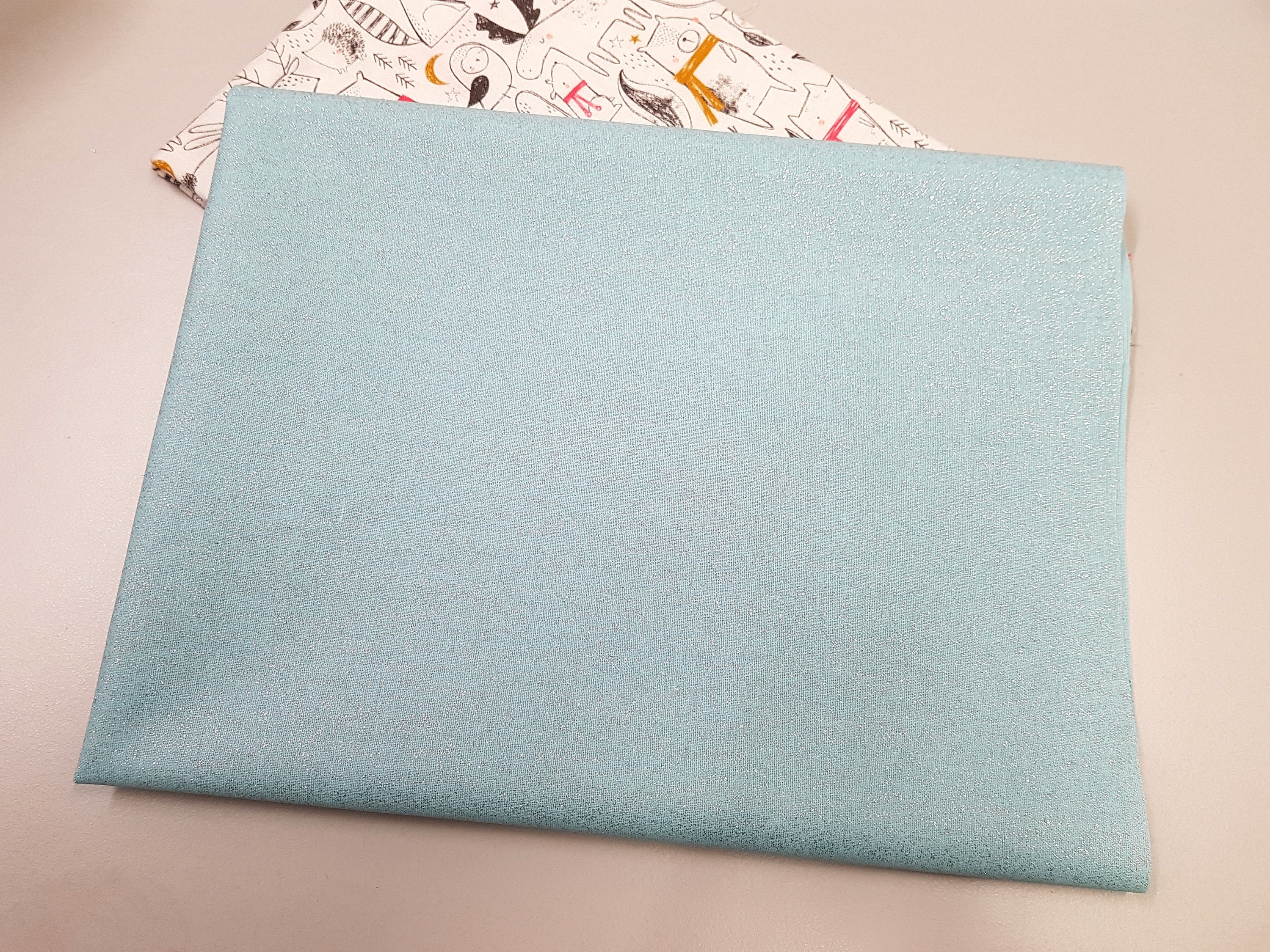 Light Blue Glitter Fabric Sparkle Crystal Cotton Fabric - Etsy