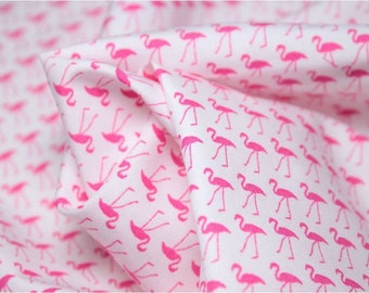 Tissu flamant rose, popeline en coton en tissu d’oiseau, imprimé 100% coton, artisanat et vêtements, tissu de courtepointe Yard/Meter
