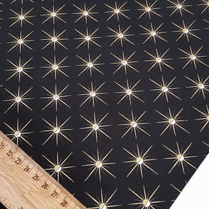 Sun moon stof, gouden glitter stof, Space stof, ambacht en kleding, Yard / Meter, breed 43 &quot;