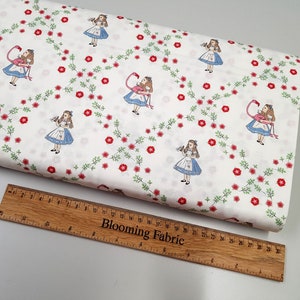 Alice In Wonderland Cotton Fabric Print, Craft & Clothing (37" x 43")