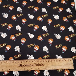 Back To The Future Marty and Doc, Science fabric, 100% woven cotton fabric, craft and clothing Yard/Meter 43&quot;wide