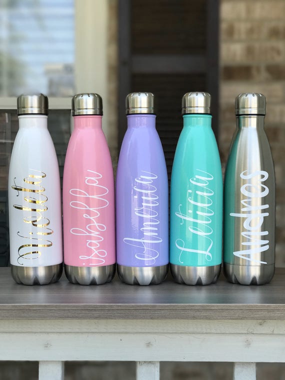 personalized stainless steel water bottle 17 oz bridesmaid etsy