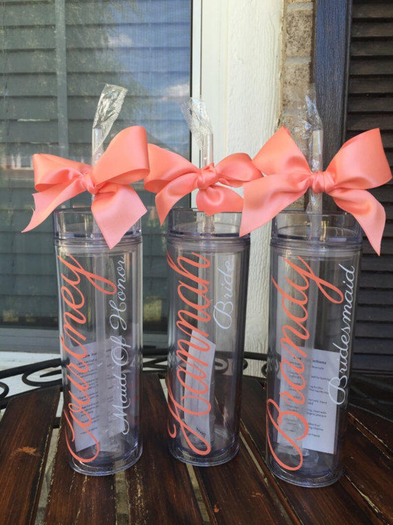 Personalized Tumbler Wedding Favors Bridesmaid Gifts Etsy