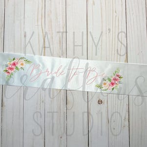 Bride to Be Floral Sash | Bride to Be |  Pink Bride | Pink Flower Sash | Bachelorette Party Sash | Bridal Shower Sash | Floral Bride Sash