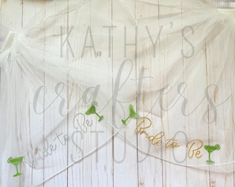 Bride to Be Margarita Veil | Bride to Be Bridal Veil | Bachelorette Party Veil | Bridal Shower Veil | Margs & Matrimony | Margarita Bride