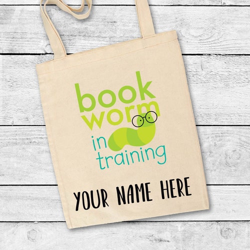 Personalized Library Tote Bag Custom Made Library Book Bag Etsy