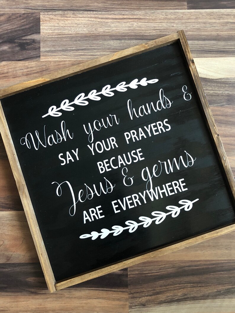 Decoración de la pared del baño Lávese las manos una palabra | Etsy