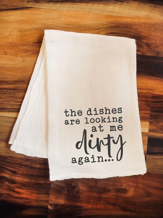 kitchen towels with sayings on them
