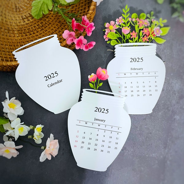 Small Desk Digital Calendar 2025 Etsy