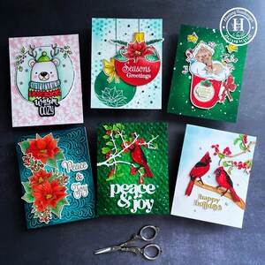 Cartes de Noël colorées faites main